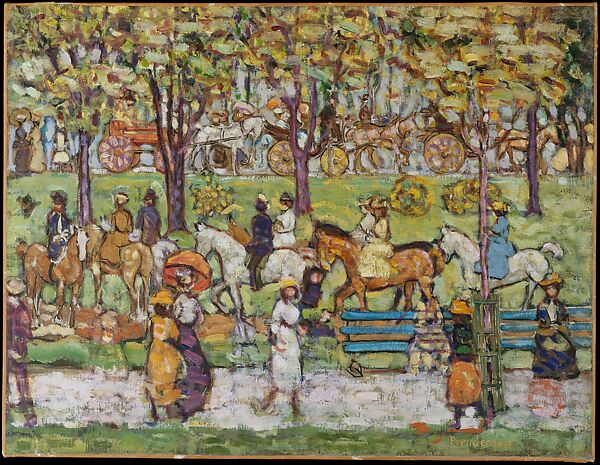 Central Park, Maurice Brazil Prendergast   American, Oil on canvas, American