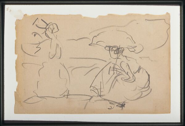 On the Beach, Maurice Brazil Prendergast  (American, St. John’s, Newfoundland 1858–1924 New York), Graphite on paper, American