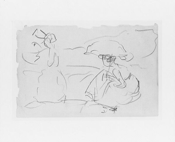 On the Beach, Maurice Brazil Prendergast  (American, St. John’s, Newfoundland 1858–1924 New York), Graphite on paper, American