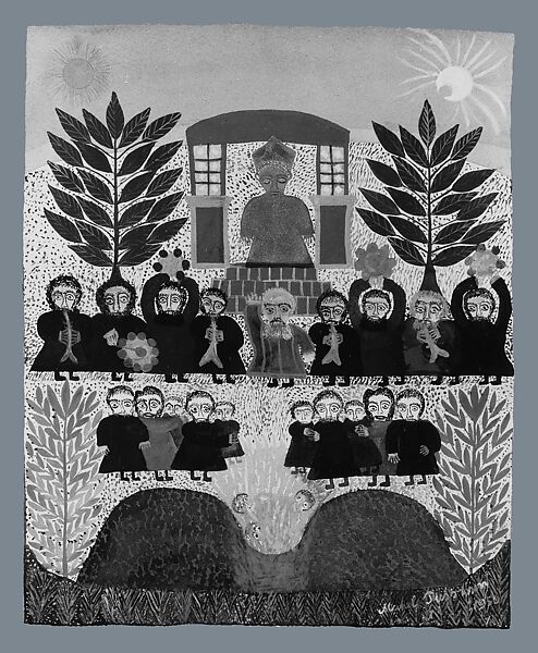 Worship of Moloch (The Golden Idol), Michael Pressman (1865–1951), Watercolor and gold paint on paper, American