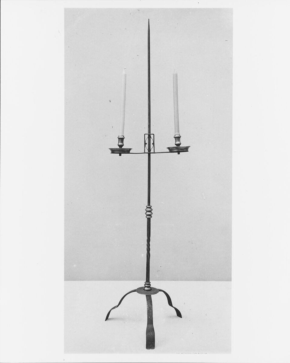 Candlestand, Benjamin Gerrish, Iron, brass, American