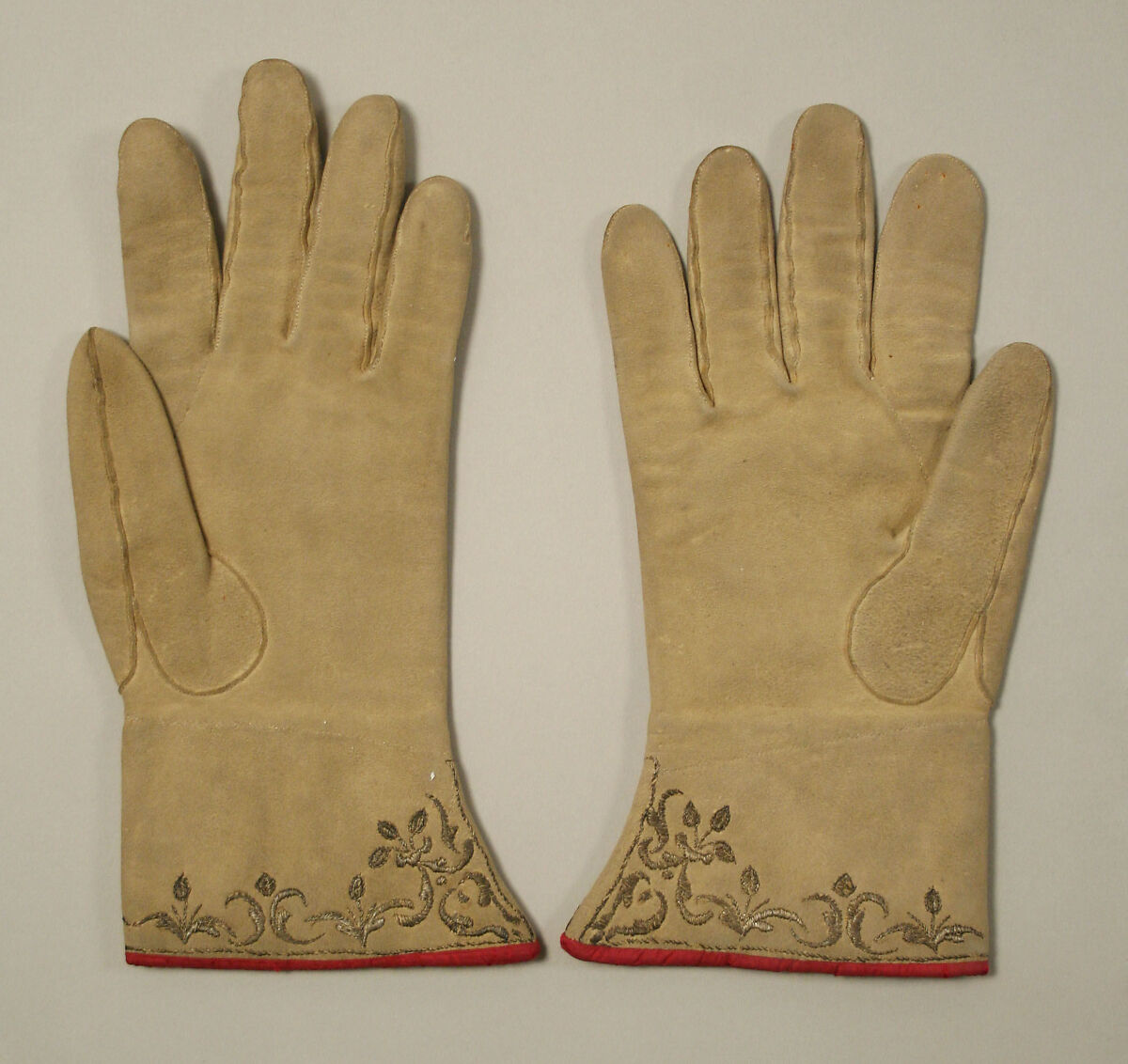 Gloves, leather, silk, French