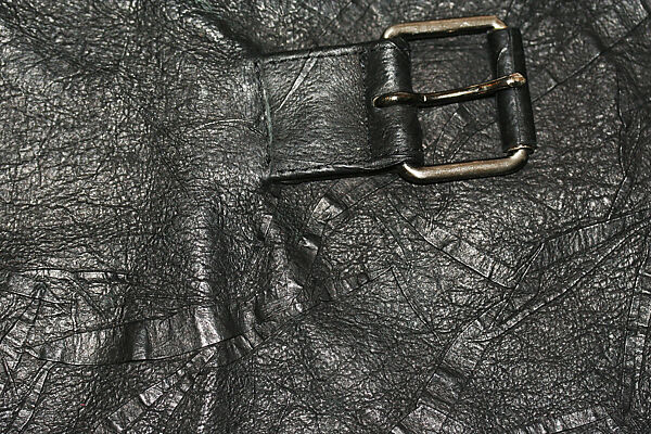 Belt, Issey Miyake (Japanese, 1938–2022), leather, metal, Japanese