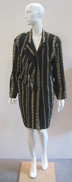 Coat, Issey Miyake (Japanese, 1938–2022), jute/wool, Japanese 