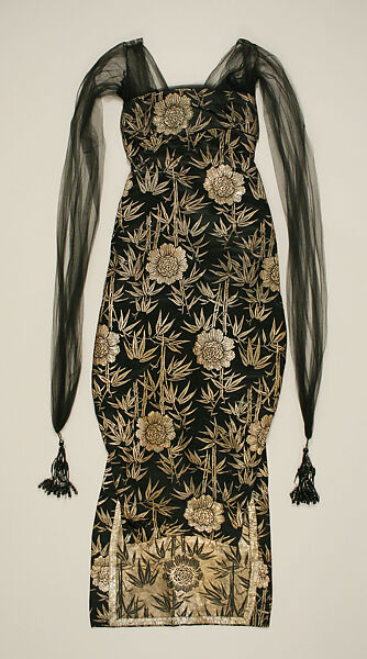 Evening dress, Farquharson &amp; Wheelock, N.Y., silk, metallic thread, plastic, American