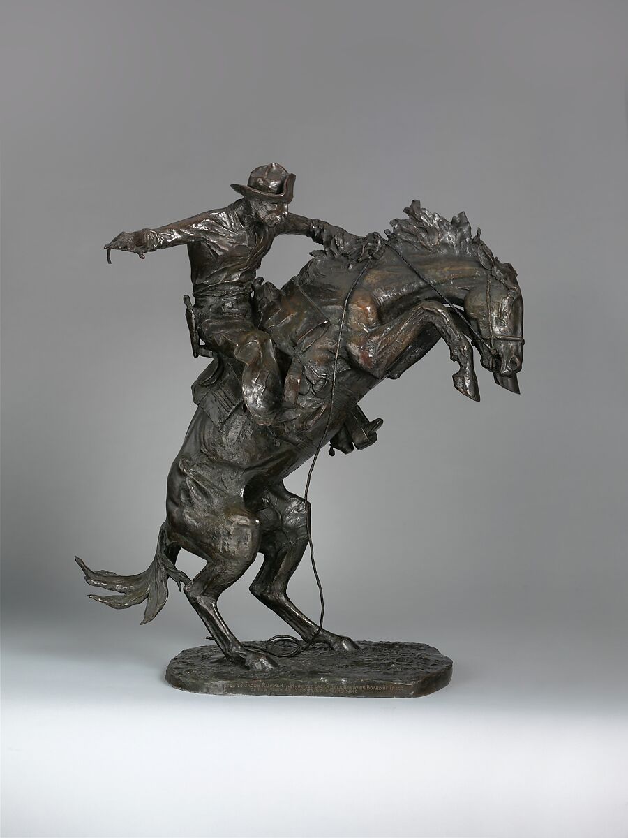 The Broncho Buster, Frederic Remington (American, Canton, New York 1861–1909 Ridgefield, Connecticut), Bronze, American 