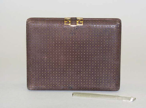 Vanity case, Robert Piguet (French, born Switzerland, 1901–1953), (b) leather, French 