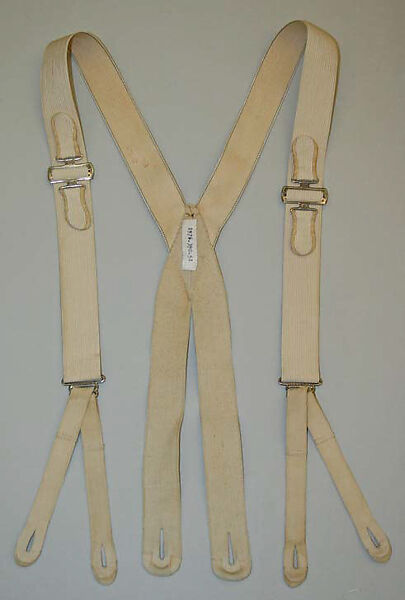 Evening suspenders, silk, elastic, French 