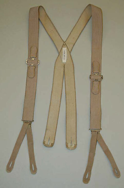 Evening suspenders, silk, elastic, French 