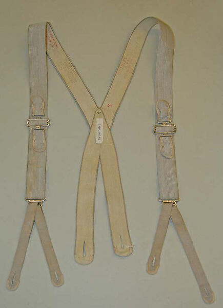 Evening suspenders, silk, elastic, French 