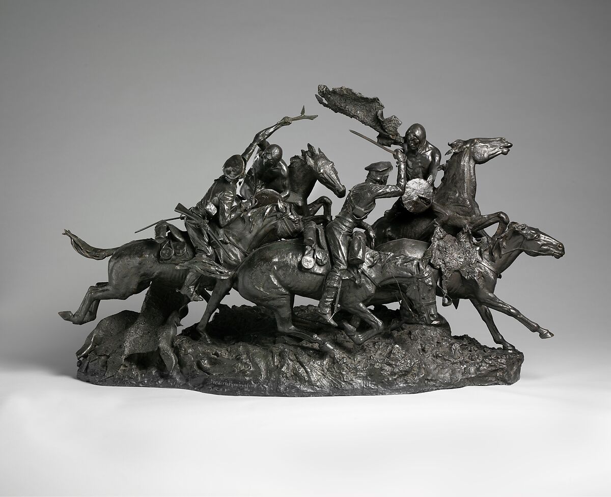 The Old Dragoons of 1850, Frederic Remington (American, Canton, New York 1861–1909 Ridgefield, Connecticut), Bronze, American 
