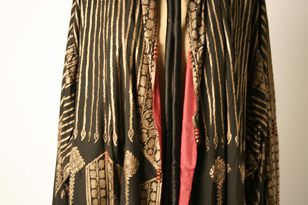 Evening coat, Fortuny (Italian, founded 1906), silk, glass, Italian