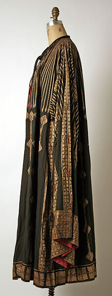 Evening coat, Fortuny (Italian, founded 1906), silk, glass, Italian