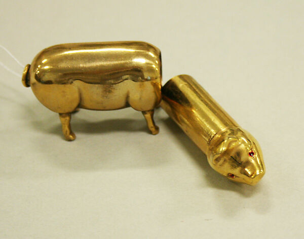 Lipstick case, metal, French