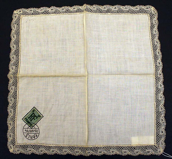 Handkerchief, linen, French 