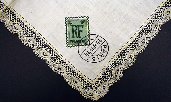 Handkerchief, linen, French