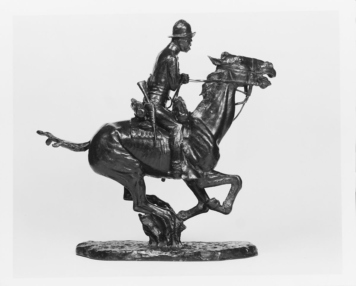 Trooper of the Plains, Frederic Remington (American, Canton, New York 1861–1909 Ridgefield, Connecticut), Bronze, American