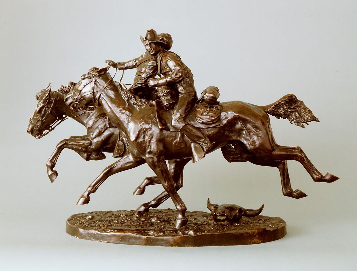 The Wounded Bunkie, Frederic Remington (American, Canton, New York 1861–1909 Ridgefield, Connecticut), Bronze, American 