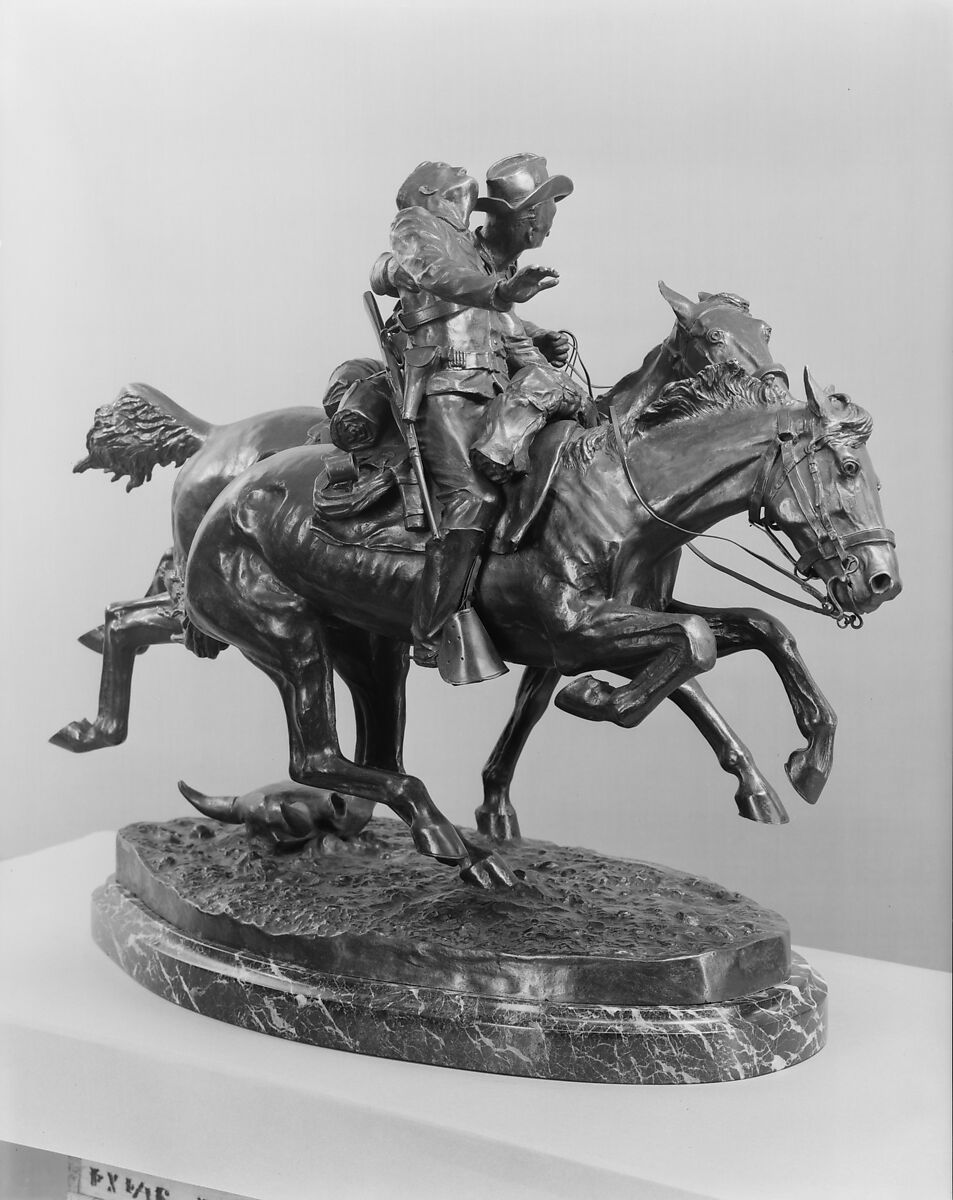 The Wounded Bunkie, Frederic Remington (American, Canton, New York 1861–1909 Ridgefield, Connecticut), Bronze, American