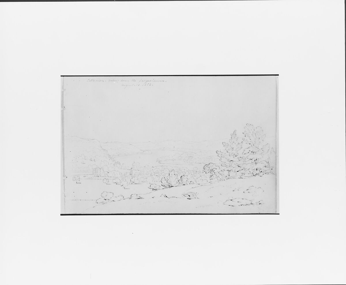 Cattawissa, Looking Down the Susquehanna, Thomas Addison Richards (1820–1900), Graphite on off-white wove paper, American