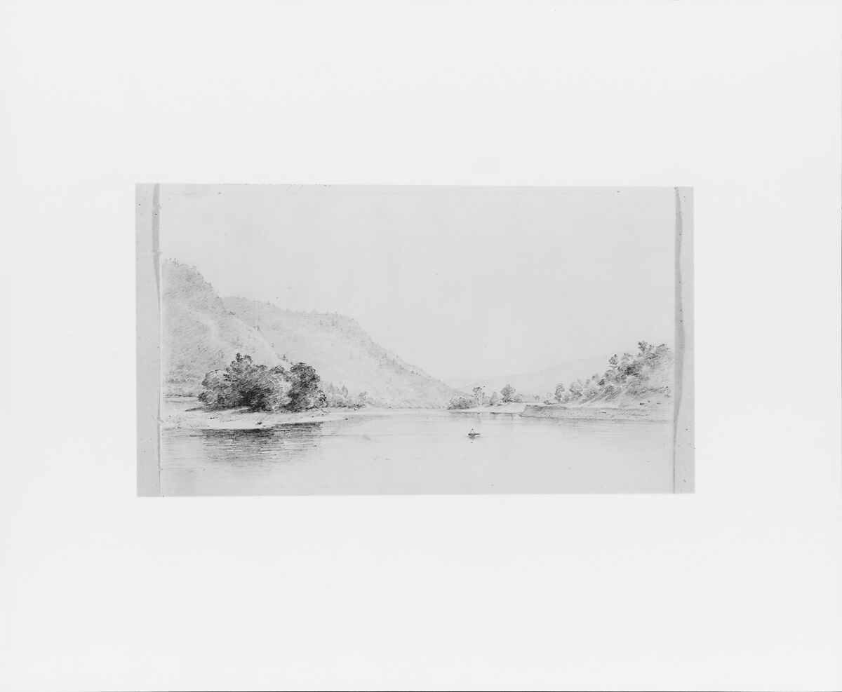 Nanticoke, Pennsylvania (The Susquehanna at Nanticoke), Thomas Addison Richards (1820–1900), Graphite on off-white wove paper, American