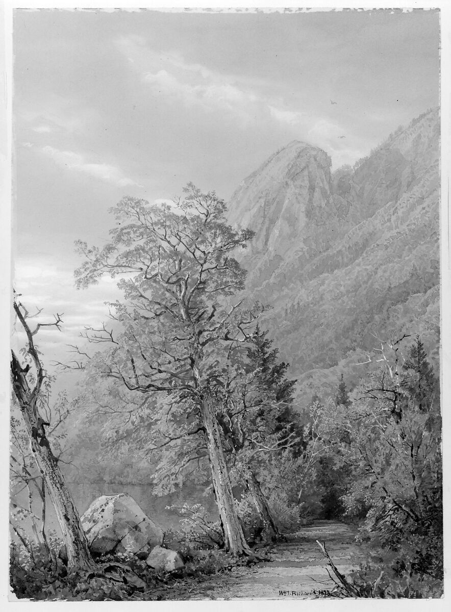 Eagle's Nest, Franconia Notch, William Trost Richards (American, Philadelphia, Pennsylvania 1833–1905 Newport, Rhode Island), Watercolor, gouache, and graphite on light tan wove paper., American
