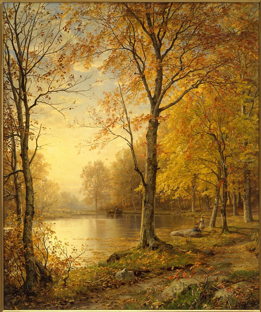 Indian Summer, William Trost Richards (American, Philadelphia, Pennsylvania 1833–1905 Newport, Rhode Island), Oil on canvas, American 