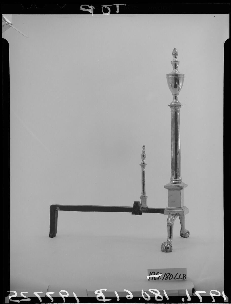 Andiron, Attributed to Paul Revere Jr. (American, Boston, Massachusetts 1734–1818 Boston, Massachusetts), Bell metal, American 