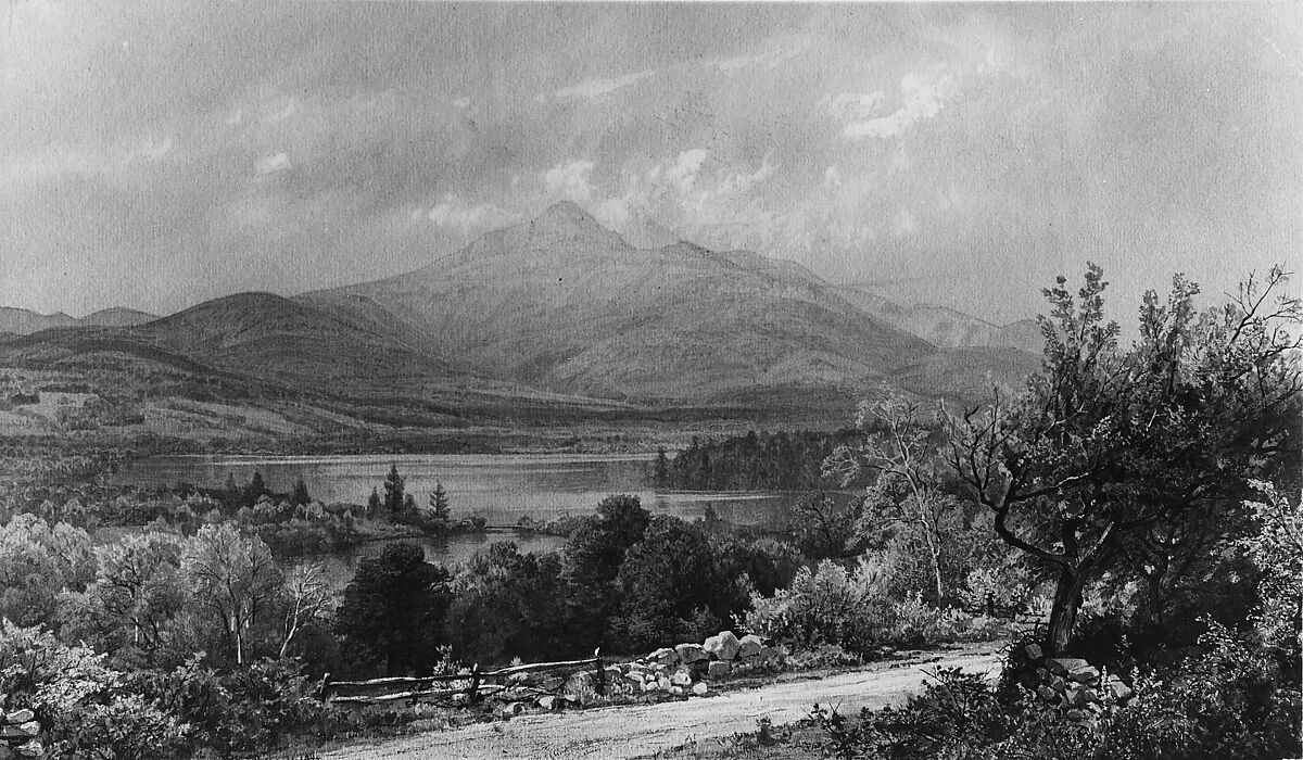 Mount Chocorua and Lake, William Trost Richards (American, Philadelphia, Pennsylvania 1833–1905 Newport, Rhode Island), Watercolor, gouache, and graphite on gray-green wove paper, American 