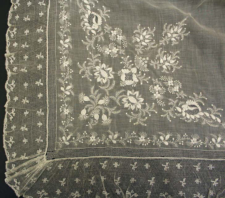 Fichu, cotton, French