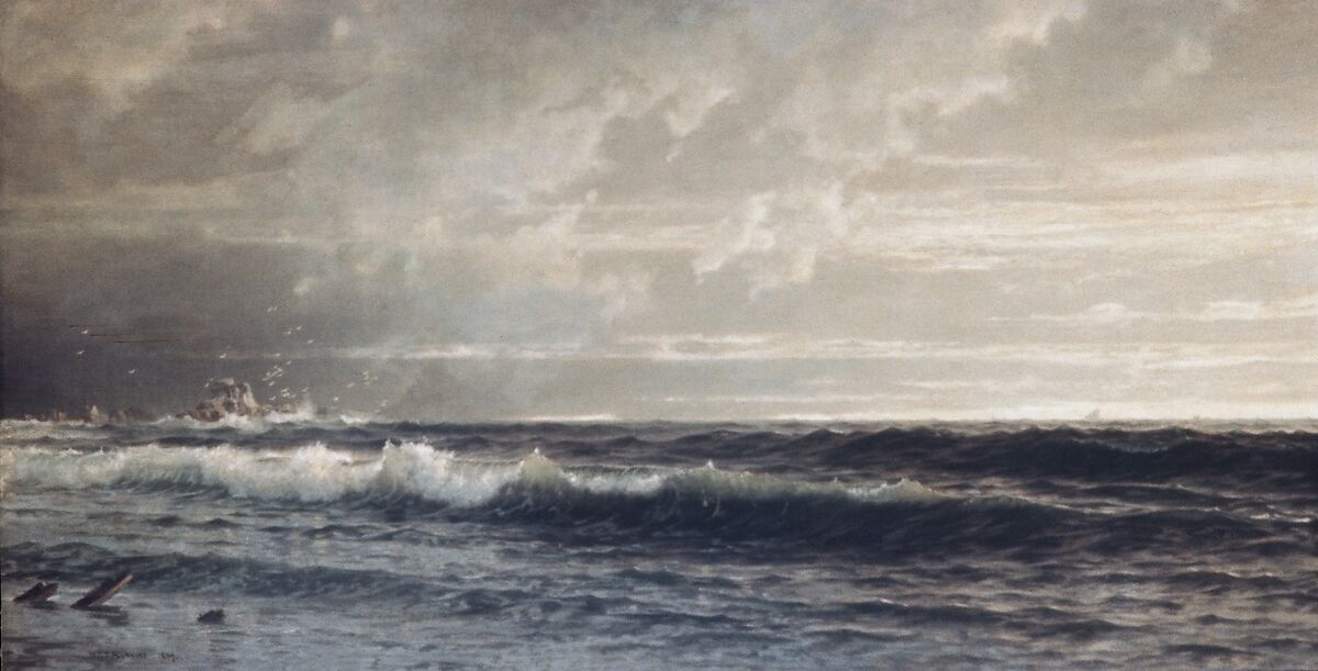 Near Land's End, Cornwall, William Trost Richards (American, Philadelphia, Pennsylvania 1833–1905 Newport, Rhode Island), Oil on canvas mounted on masonite, American 