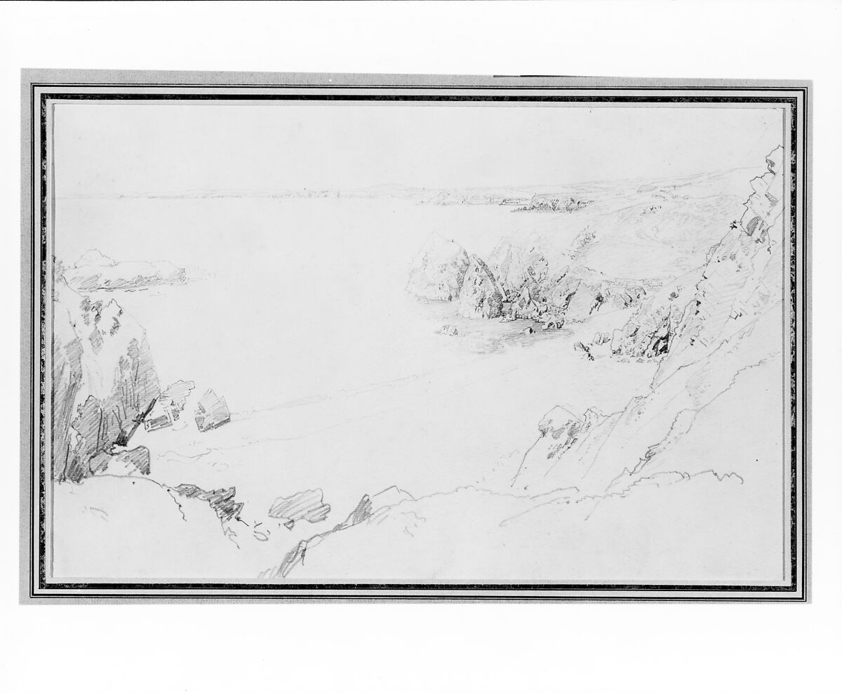 Coast of Cornwall, William Trost Richards (American, Philadelphia, Pennsylvania 1833–1905 Newport, Rhode Island), Graphite on off-white wove paper, American