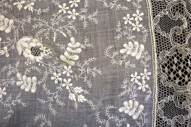 Fichu, cotton, British