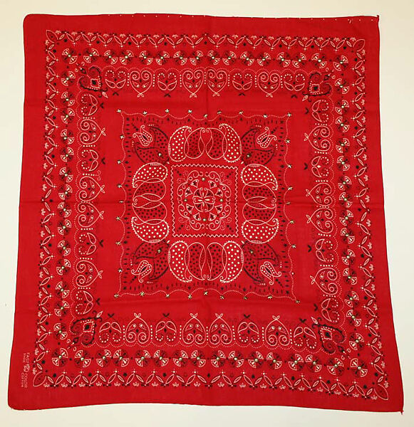 Neckerchief, cotton, metal, American