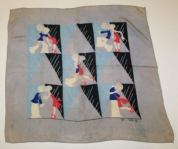 Scarf, John Held Jr. (American, Salt Lake City, Utah 1889–1958 Belmar, New Jersey), silk, American
