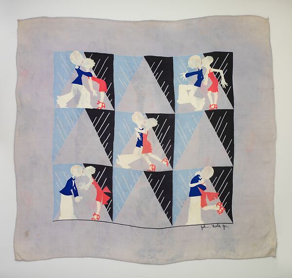 Scarf, John Held Jr. (American, Salt Lake City, Utah 1889–1958 Belmar, New Jersey), silk, American 