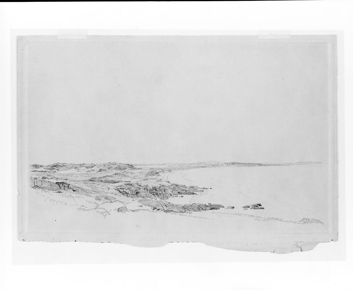 Good Harbor Beach, Cape Ann, Massachusetts, William Trost Richards (American, Philadelphia, Pennsylvania 1833–1905 Newport, Rhode Island), Graphite on tan wove paper, American