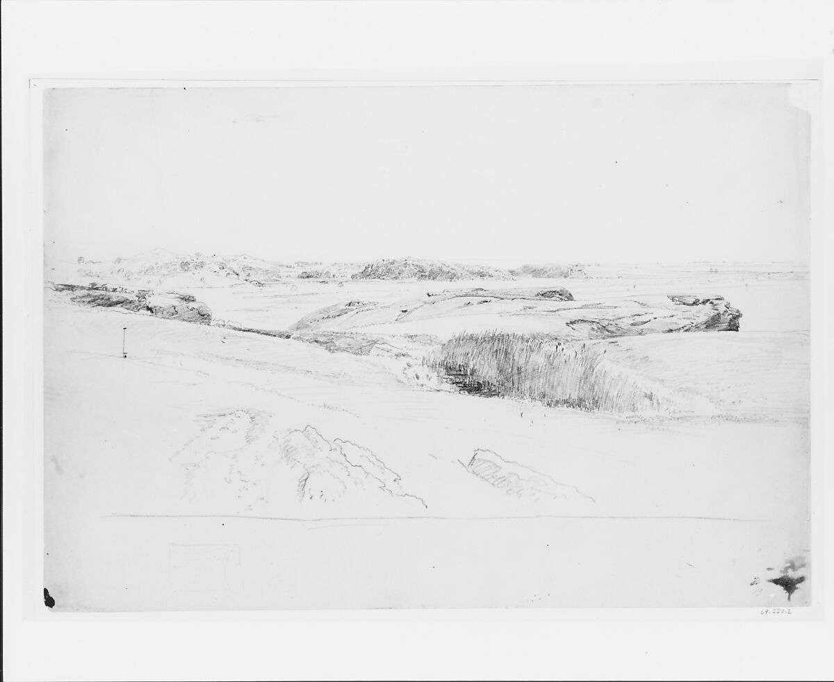 Second Beach, Newport, William Trost Richards (American, Philadelphia, Pennsylvania 1833–1905 Newport, Rhode Island), Graphite on off-white wove paper, American