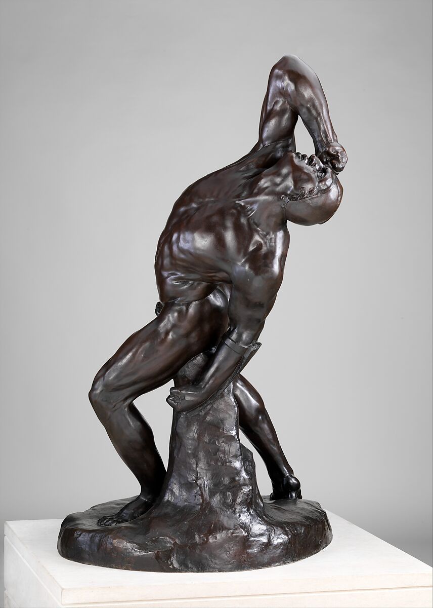 The Falling Gladiator, William Rimmer (American (born England), Liverpool 1816–1879 South Milford, Massachusetts), Bronze, American 
