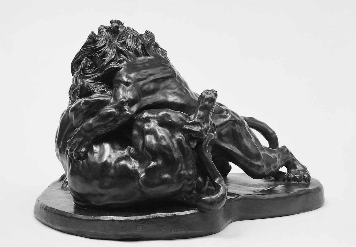 Fighting Lions, William Rimmer (American (born England), Liverpool 1816–1879 South Milford, Massachusetts), Bronze, American 