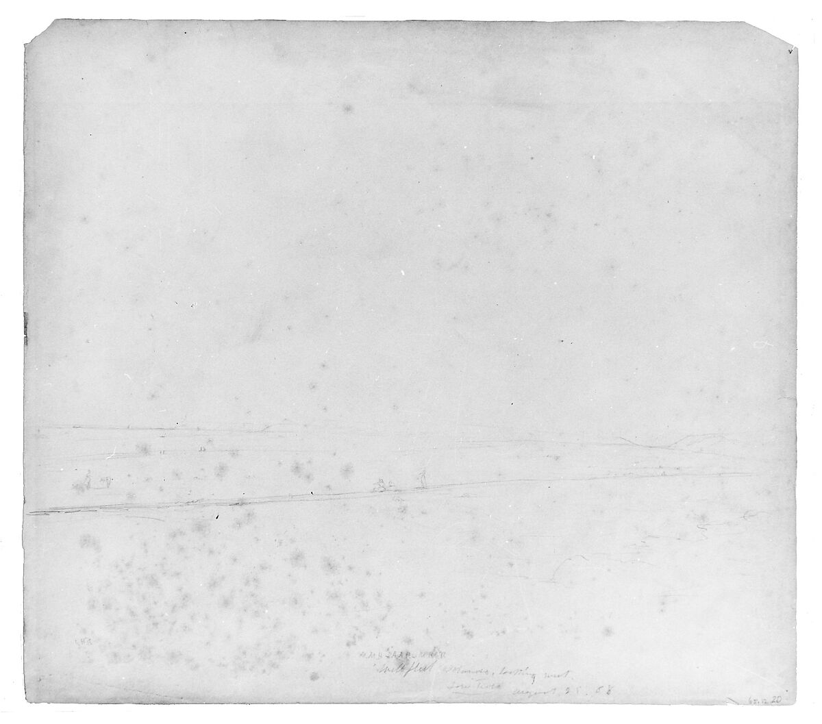 Wellfleet Islands, Looking West, William Rimmer (American (born England), Liverpool 1816–1879 South Milford, Massachusetts), Graphite on off-white wove paper, American