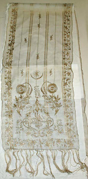 Scarf, Silk; embroidered 