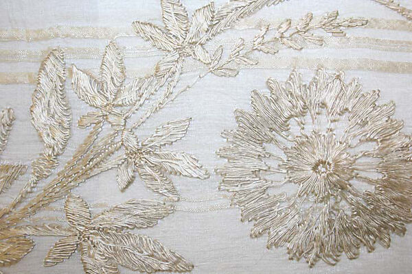 Scarf, Silk; embroidered