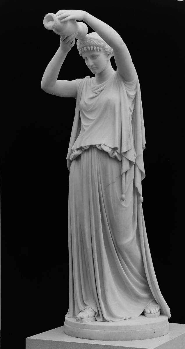 Antigone Pouring a Libation over the Corpse of Her Brother Polynices, William Henry Rinehart (American, Union Bridge, Maryland 1825–1874 Rome), Marble, American 