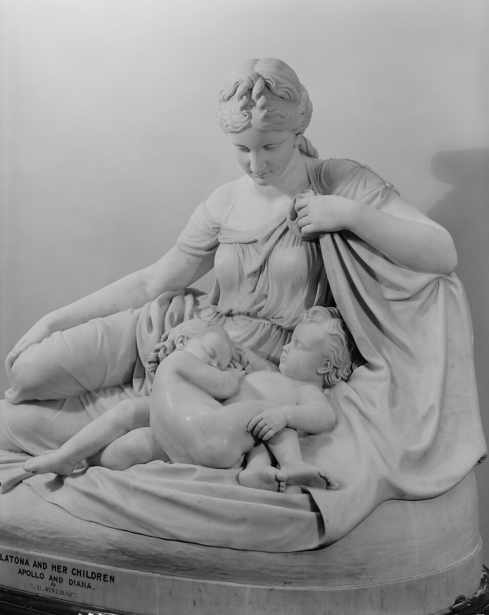Latona and Her Children, Apollo and Diana, William Henry Rinehart (American, Union Bridge, Maryland 1825–1874 Rome), Marble, American