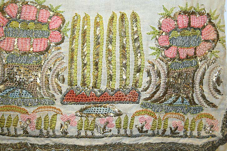 Scarf, Cotton, silk; embroidered
