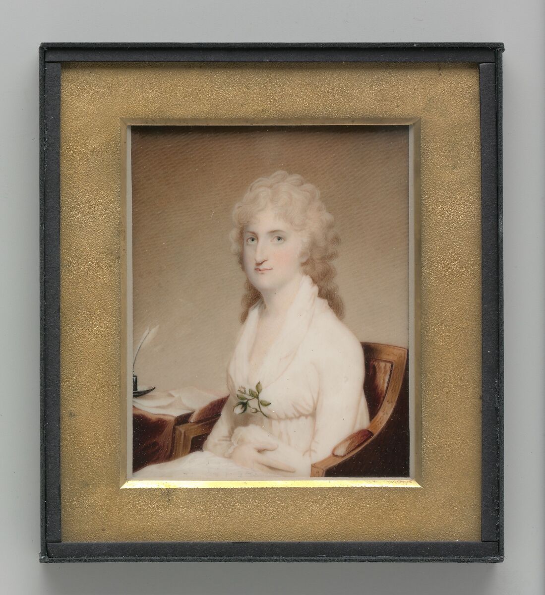 Mrs. Richard Peters (Abigail Willing), Watercolor on ivory, American 