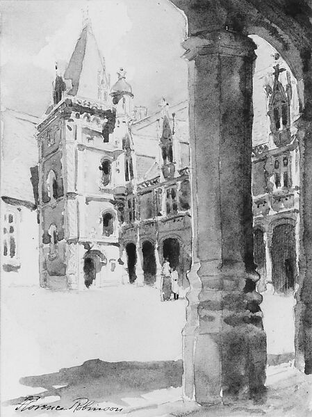 Chateau de Blois, Florence Vincent Robinson (1874–1937), Watercolor and graphite on paper, American 