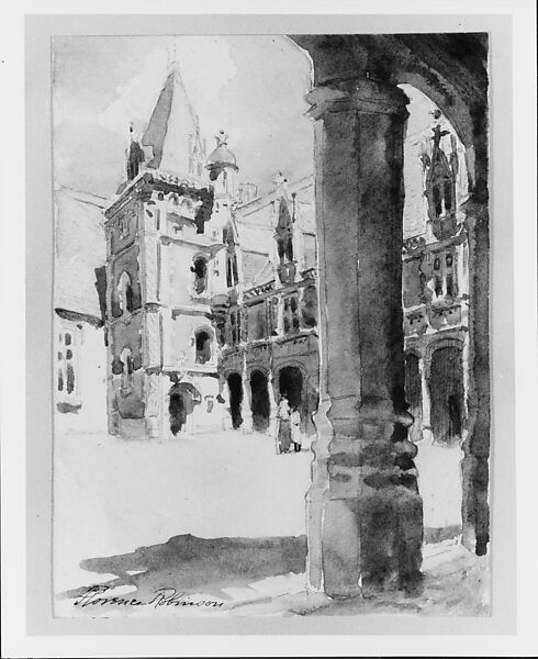 Chateau de Blois, Florence Vincent Robinson (1874–1937), Watercolor and graphite on paper, American