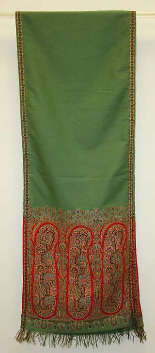 Scarf, wool, probably French 